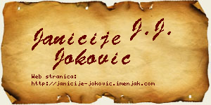 Janićije Joković vizit kartica